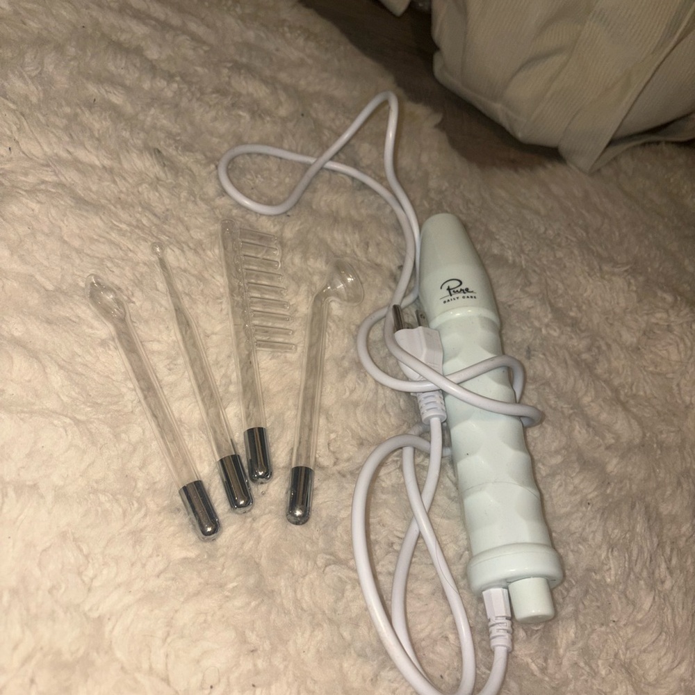 White High Frequency Facial Wand Set